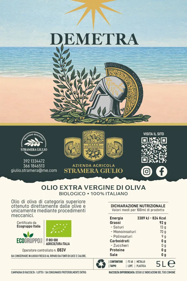 Etichetta Demetra formato 5 litri